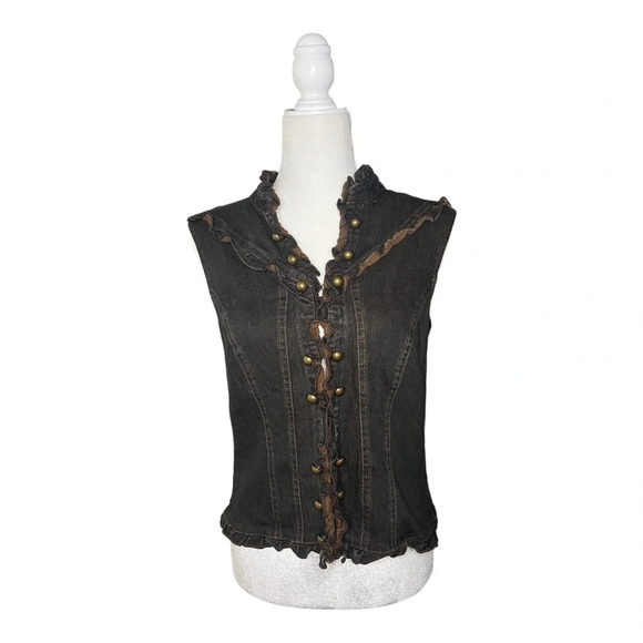 Vintage Denim Grunge Vest - Picture 1 of 5